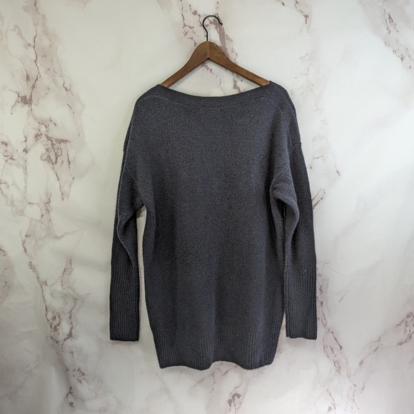 By Anthropologie Sweater Womens Medium Black Boat Neck Slouchy Oversized - Picture 5 of 12